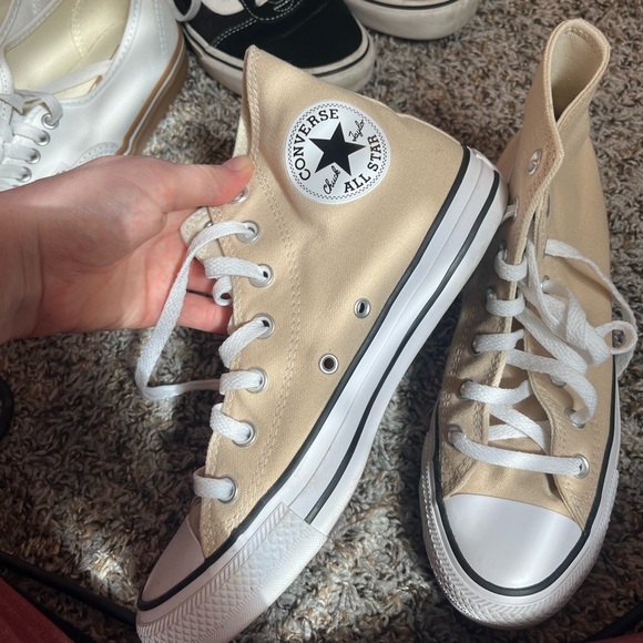 Converse Tan Canvas High-Tops - Picture 2 of 5